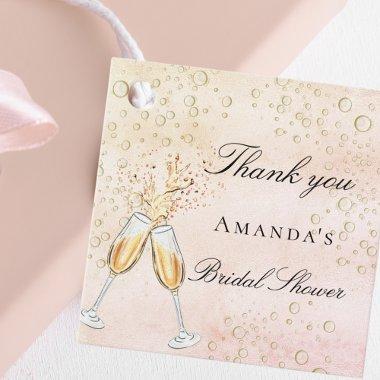 bubbly brunch rose thank you Favor Tags