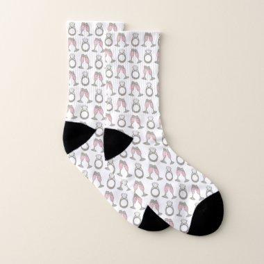 Bubbly Pink Champagne Diamond Ring Socks