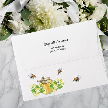 bumble bees honey return address Envelope