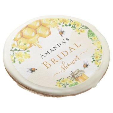 Bridal Shower Bumble bees honey yellow florals Sugar Cookie