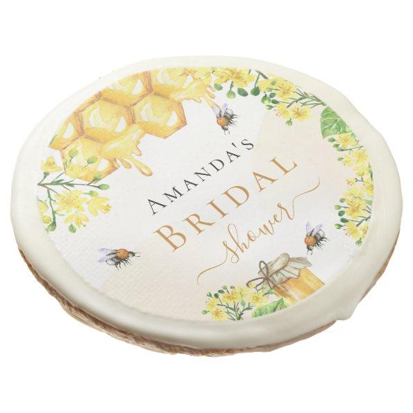 Bridal Shower Bumble bees honey yellow florals Sugar Cookie