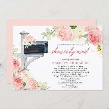 Bridal shower by mail blush pink white greenery Invitations
