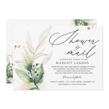 Bridal Shower By Mail Invitations Greenery & Gold