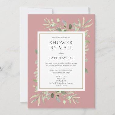Bridal Shower By Mail Long Distance Greenery Pink Invitations