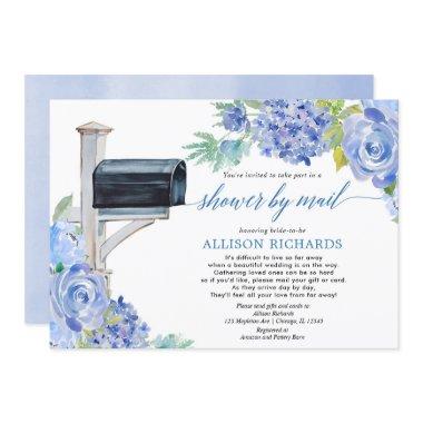 by mail navy blue white floral green