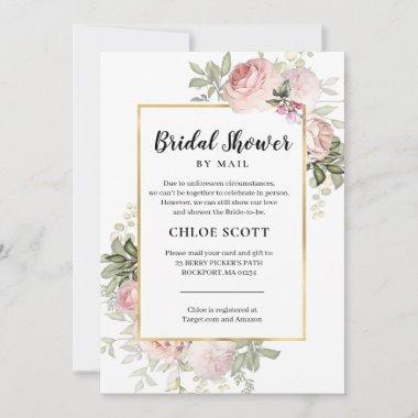 Bridal Shower by Mail Pink Rose Floral Invitations