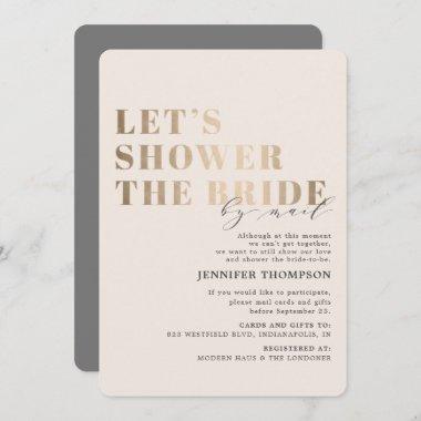 Bridal Shower By Mail Taupe & Gold Bridal Shower Invitations