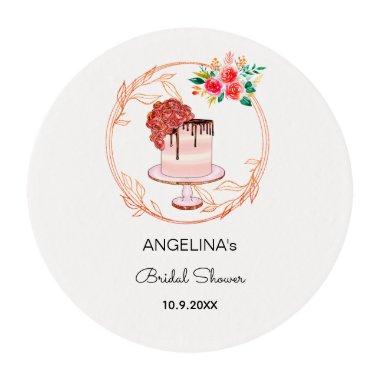 Cake Tea Party Pink White Edible Frosting Rounds
