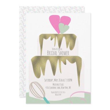 Bridal Shower Cake Whisk Swirl Invitations