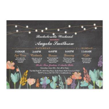 Bridal Shower Chalk Floral Itinerary Bachelorette Program