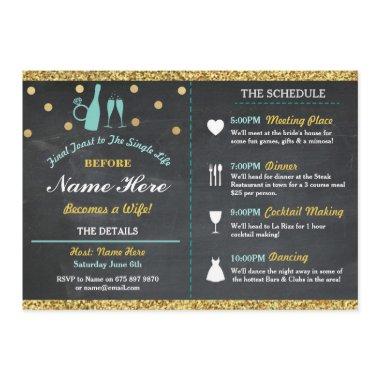 Chalk Itinerary Bachelorette Gold Program