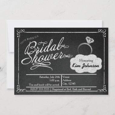 Bridal Shower Chalk Vintage Chalkboard Invitations