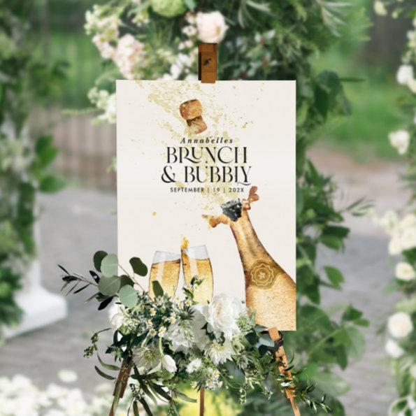 Bridal shower champagne brunch bubbly elegant chic foam board