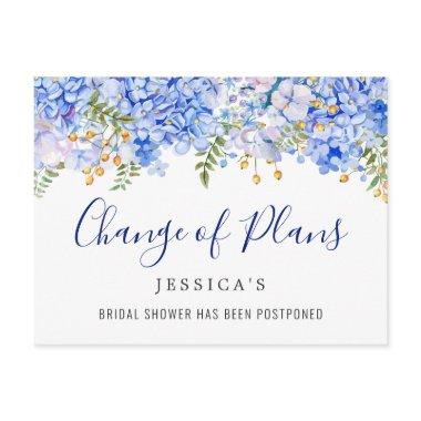 Bridal Shower Change of Plans Blue Hydrangeas PostInvitations