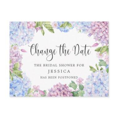 Bridal Shower Change of Plans Blue Hydrangeas PostInvitations