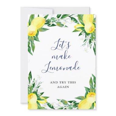 Bridal Shower Change of Plans Lemons Greenery Invitations