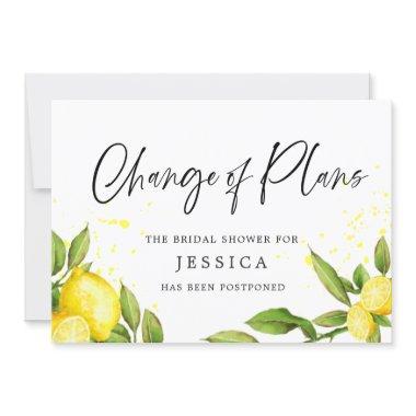 Bridal Shower Change of Plans Lemons Greenery Invitations