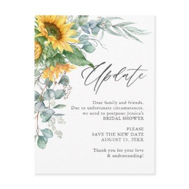 Bridal Shower Change of Plans Sunflower Eucalyptus PostInvitations