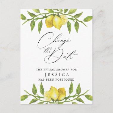 Bridal Shower Change the Date Lemons Greenery PostInvitations