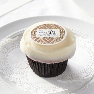 Chevron Striped Jewel Glitter Favor Edible Frosting Rounds