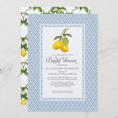 Bridal Shower Citrus Garden Lemon Trellis Pattern Invitations