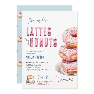 Bridal Shower Coffee Lattes Donuts Bride Brunch Invitations