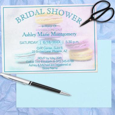 Bridal Shower Colorful Baked Macaron Cookies Invitations