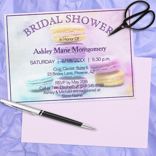 Bridal Shower Colorful Baked Macaron Treats Invitations