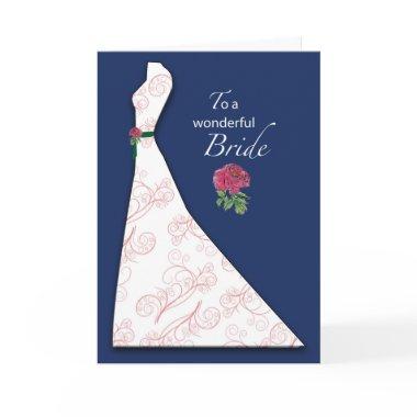 Bridal Shower Congratulations Navy Blue Background Invitations