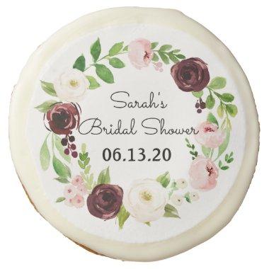Bridal Shower Cookie Favor Maroon Flower