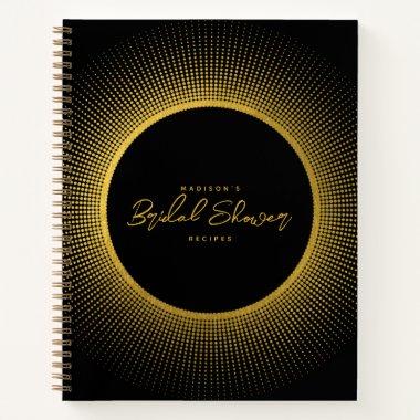 Bridal Shower Cooking Kitchen Recipe Black Gold Notebook
