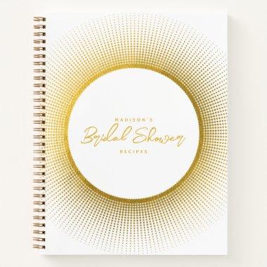 Bridal Shower Cooking Kitchen Recipe White Gold Notebook