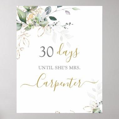 Bridal Shower Countdown sign
