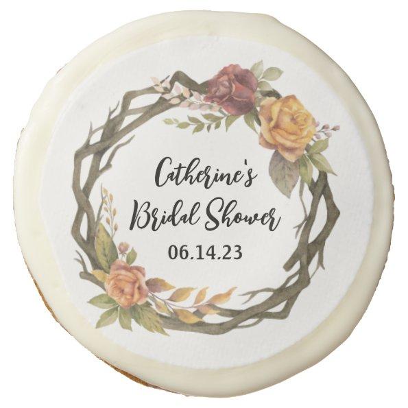 Bridal Shower Cupcake Topper Floral Edible Frostin Sugar Cookie