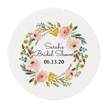 Cupcake Topper Floral Edible Frosting Rounds