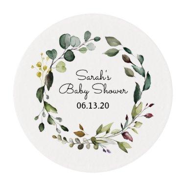 Cupcake Topper Green Vine Edible Frosting Rounds