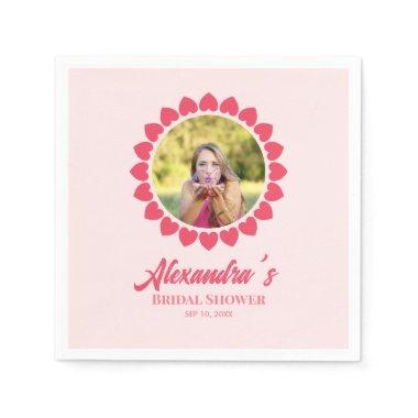 Bridal Shower Custom Photo Heart Circle Frame Napkins