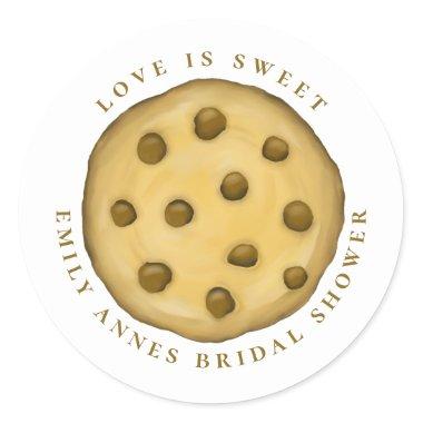 Bridal Shower Cute Cookie Whimsical Love is Sweet Classic Round Sticker