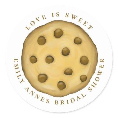 Bridal Shower Cute Cookie Whimsical Love is Sweet Classic Round Sticker