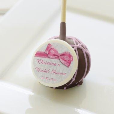 Bridal Shower Damask and Faux Bow Cake Pops