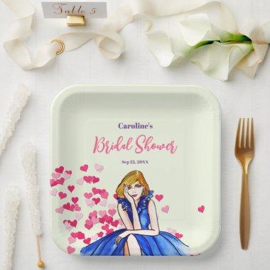 Dark Royal Blue Cocktail Gown Paper Plates
