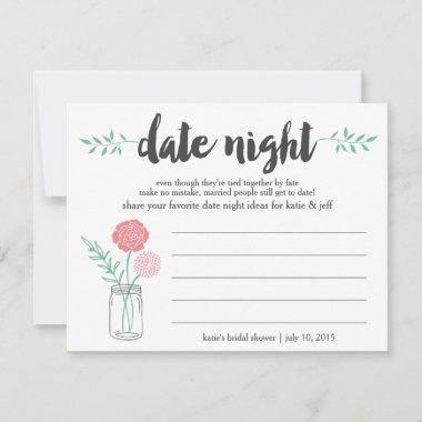 Bridal Shower Date Night Idea Invitations | Mason Jar