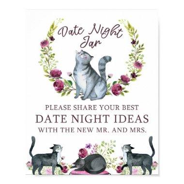 Date Night Jar Cat Theme Sign