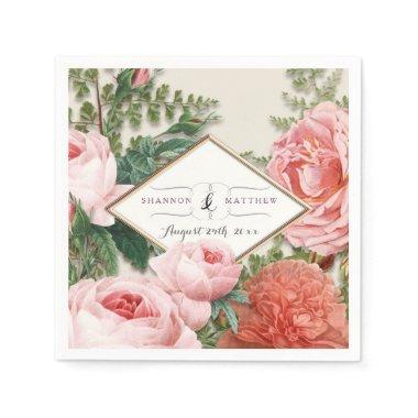 Decor Rose Gold Diamond Vintage Art Paper Napkins