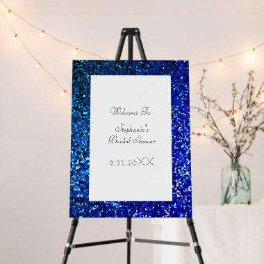 Deep Blue Glitter Sparkle Wedding Foam Board