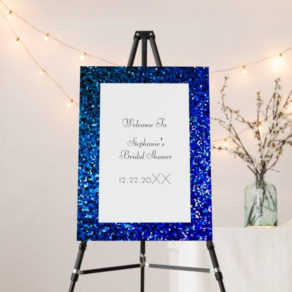 Deep Blue Glitter Sparkle Wedding Foam Board