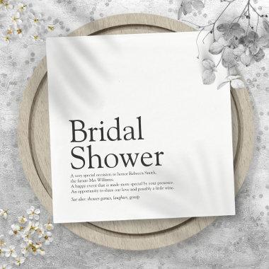 Bridal Shower Definition Modern Fun Napkins