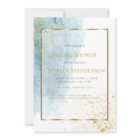 | Denim Blue Watercolor Wash Announcement