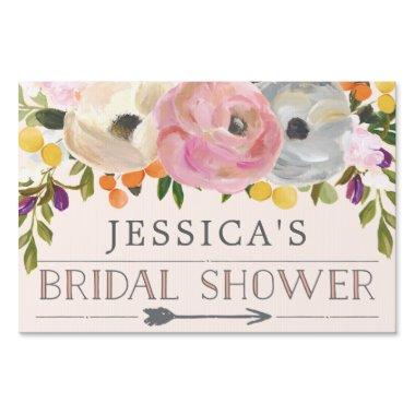 Bridal Shower Directional Yard Sign Sweet Blooms
