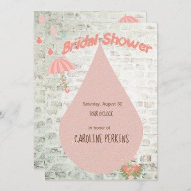 Bridal Shower Drops on Brick Invitations